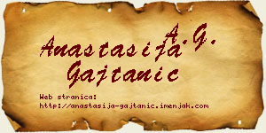 Anastasija Gajtanić vizit kartica